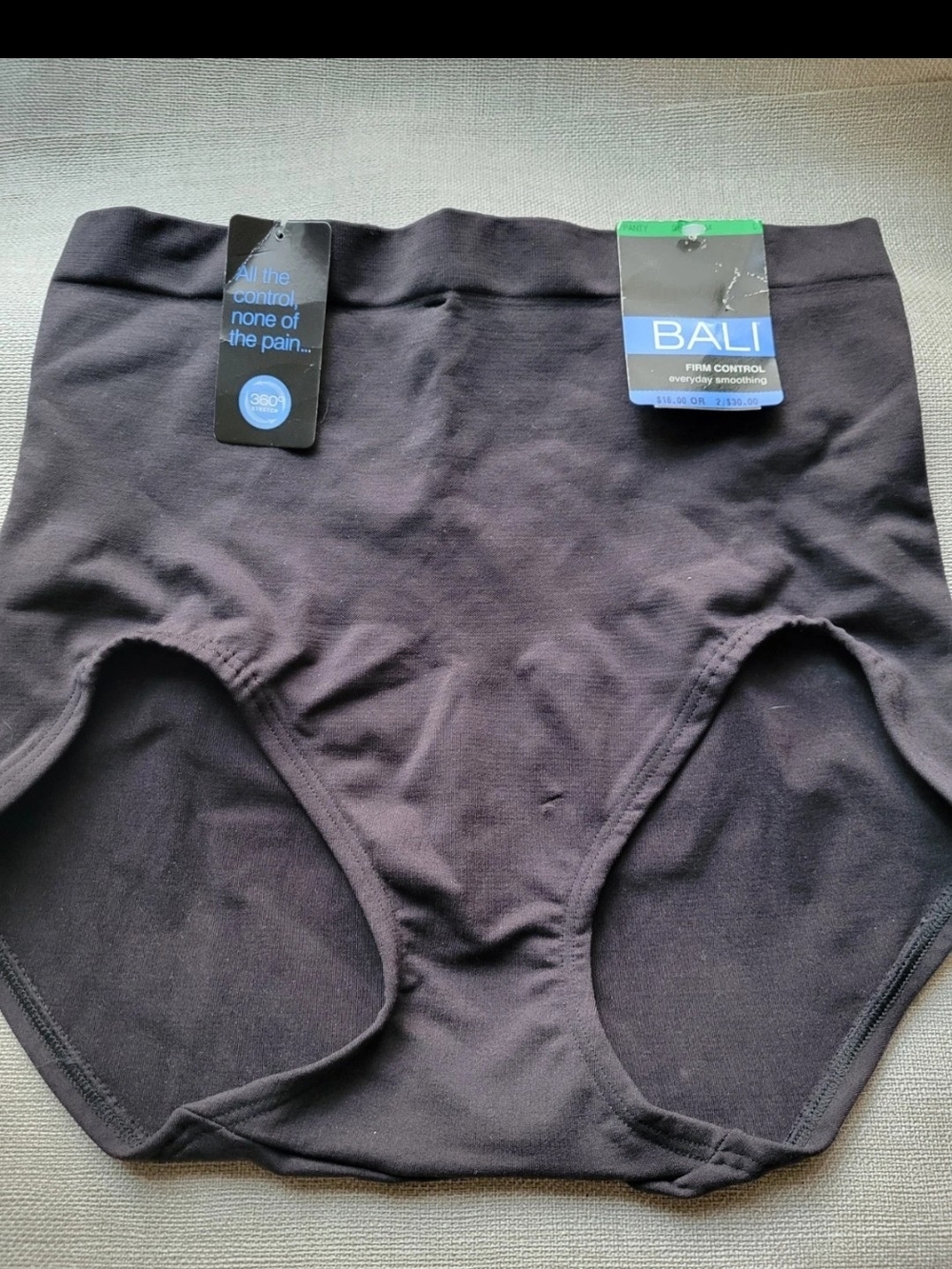 Bali Firm Control Shaping Brief Slimming Pantie 8 Style V204 Black Size 7/L NWT